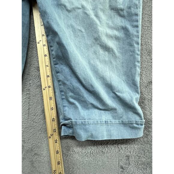 Gloria Vanderbilt Jordyn Skimmer Embroidered Cuffed Capri Blue Size 14‎ Womens - Picture 5 of 7